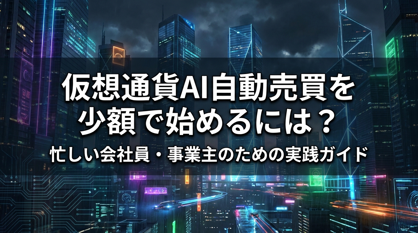 仮想通貨AI自動売買を少額で始めるには?忙しい会社員・事業主のための実践ガイド
