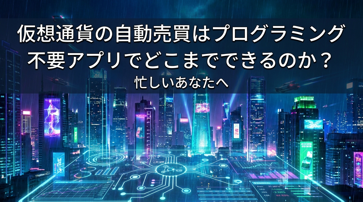 仮想通貨の自動売買はプログラミング不要アプリでどこまでできるのか?忙しいあなたへ