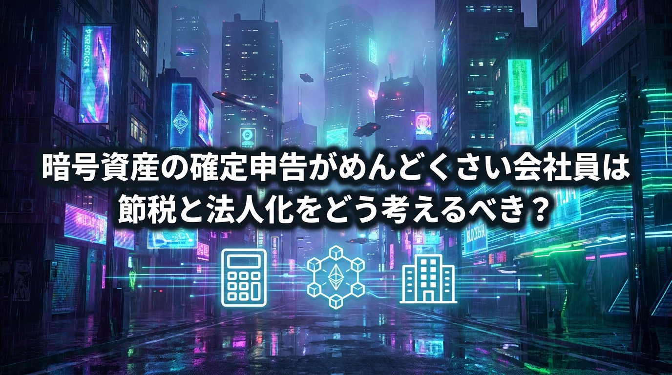 暗号資産の確定申告がめんどくさい会社員は節税と法人化をどう考えるべき?