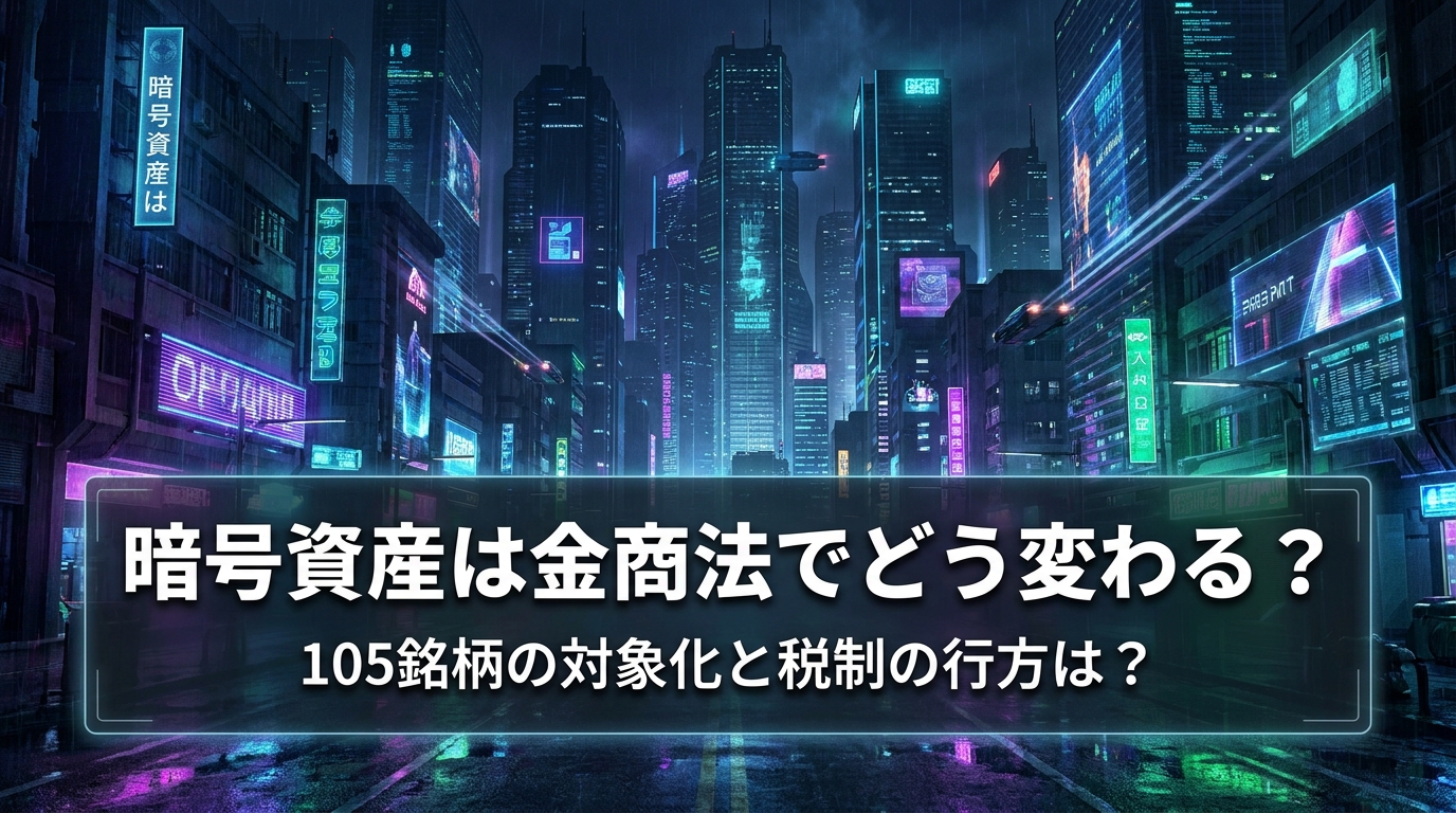 暗号資産は金商法でどう変わる？105銘柄の対象化と税制の行方は？