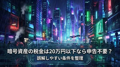 暗号資産の税金は20万円以下なら申告不要？誤解しやすい条件を整理