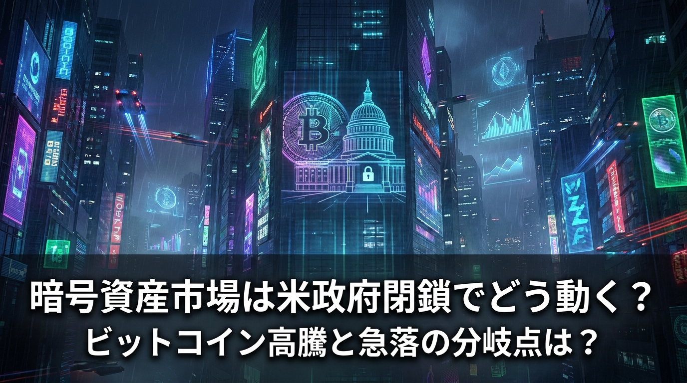 暗号資産市場は米政府閉鎖でどう動く?ビットコイン高騰と急落の分岐点は?