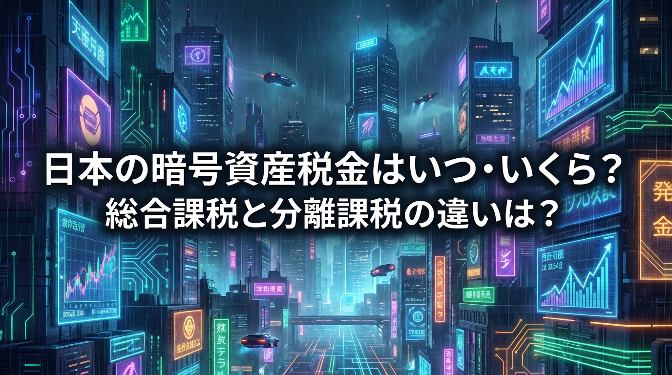 日本の暗号資産税金はいつ・いくら？総合課税と分離課税の違いは？