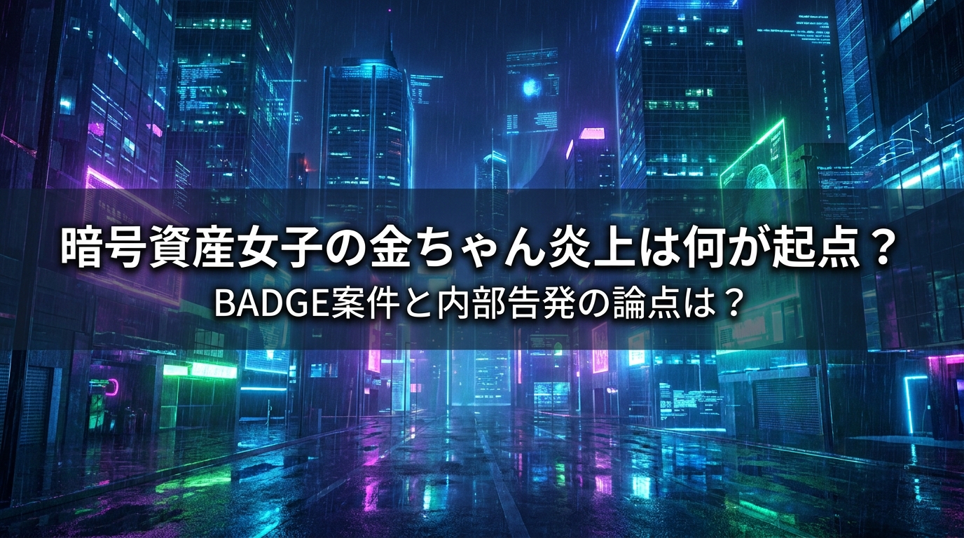 暗号資産女子の金ちゃん炎上は何が起点？BADGE案件と内部告発の論点は？