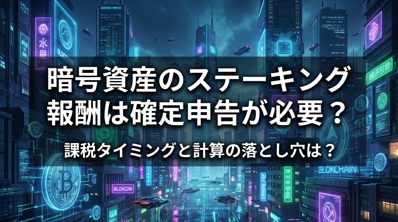 暗号資産のステーキング報酬は確定申告が必要?課税タイミングと計算の落とし穴は?