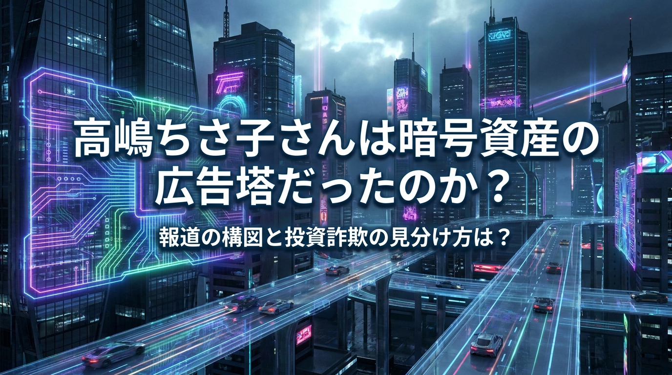 高嶋ちさ子さんは暗号資産の広告塔だったのか？報道の構図と投資詐欺の見分け方は？