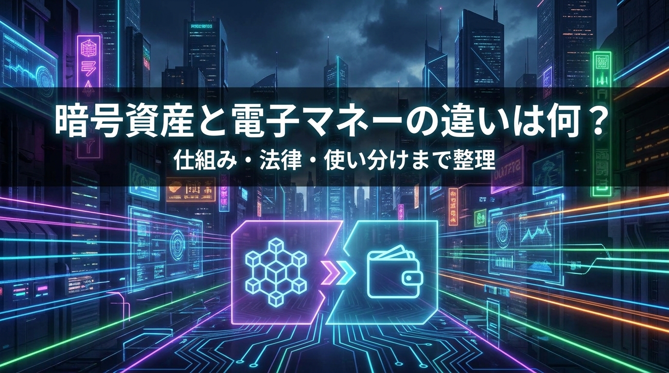 暗号資産と電子マネーの違いは何？仕組み・法律・使い分けまで整理
