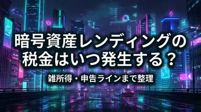暗号資産レンディングの税金はいつ発生する？雑所得・申告ラインまで整理