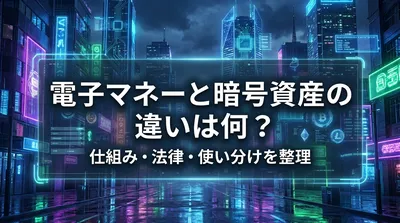 電子マネーと暗号資産の違いは何？仕組み・法律・使い分けを整理