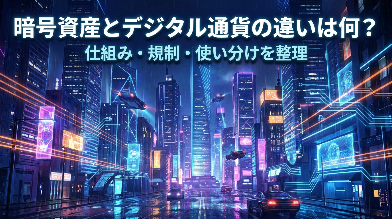 暗号資産とデジタル通貨の違いは何?仕組み・規制・使い分けを整理
