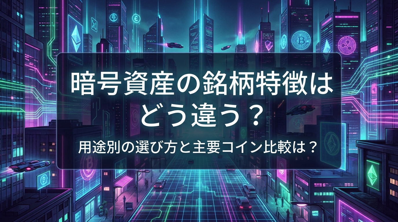 暗号資産の銘柄特徴はどう違う?用途別の選び方と主要コイン比較は?