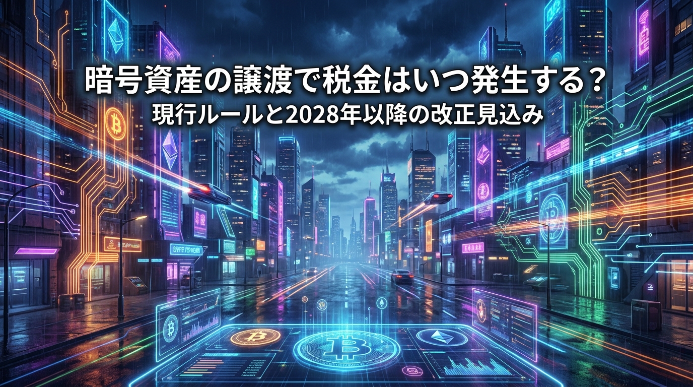 暗号資産の譲渡で税金はいつ発生する?現行ルールと2028年以降の改正見込み