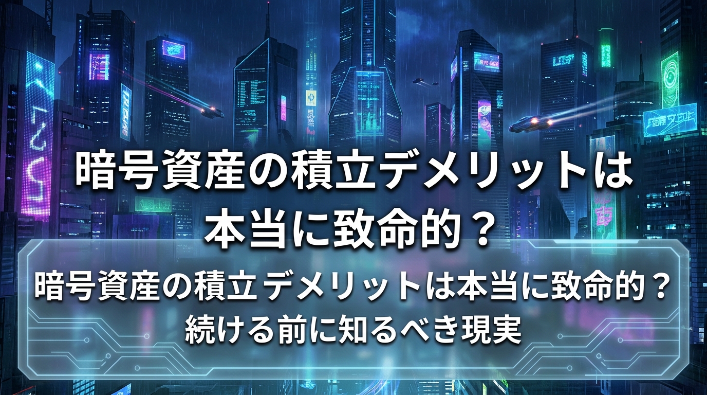 暗号資産の積立デメリットは本当に致命的?続ける前に知るべき現実