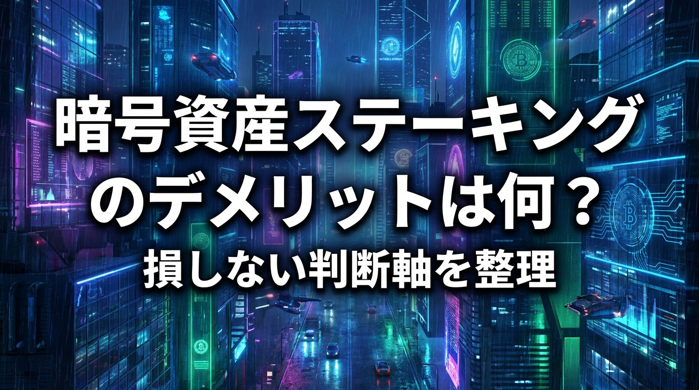 暗号資産ステーキングのデメリットは何？損しない判断軸を整理