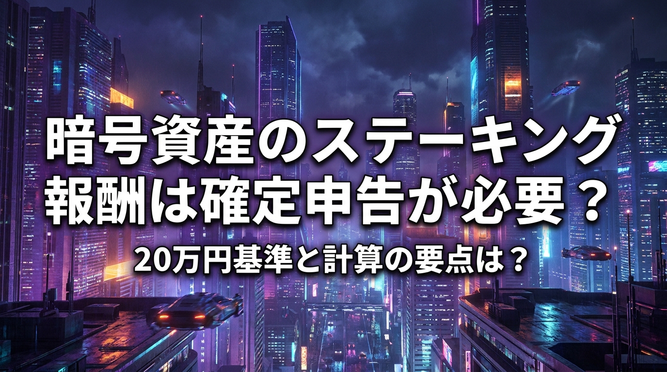 暗号資産のステーキング報酬は確定申告が必要?20万円基準と計算の要点は?