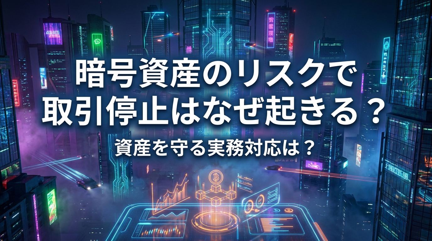 暗号資産のリスクで取引停止はなぜ起きる?資産を守る実務対応は?