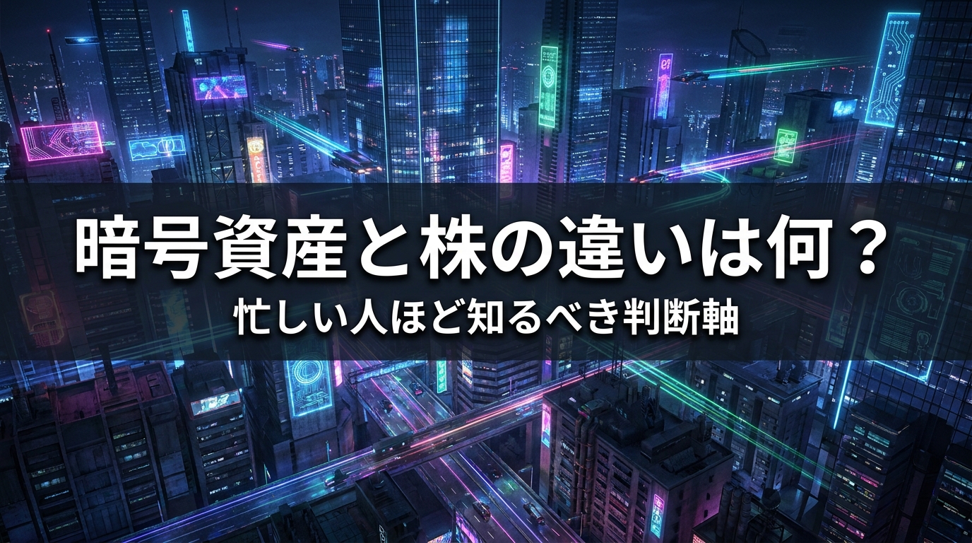 暗号資産と株の違いは何？忙しい人ほど知るべき判断軸