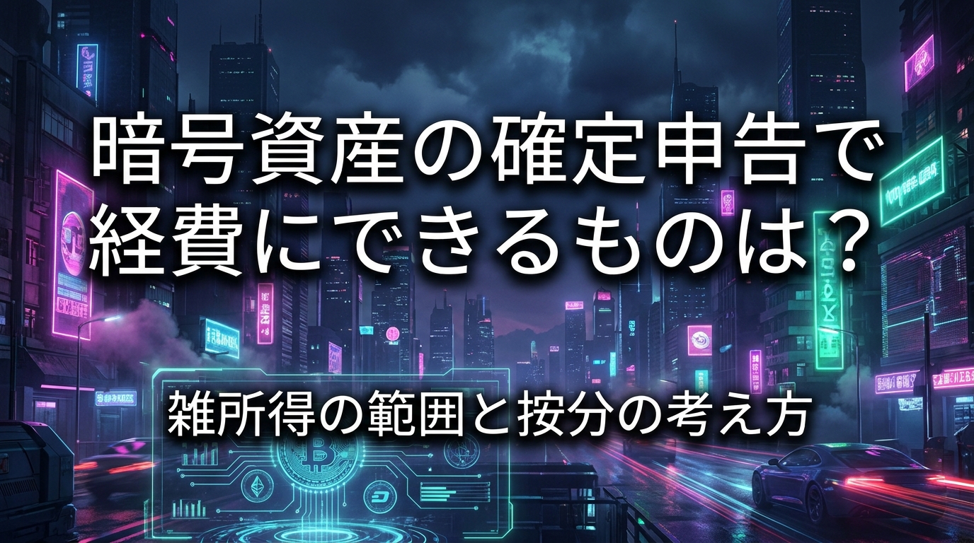 暗号資産の確定申告で経費にできるものは？雑所得の範囲と按分の考え方