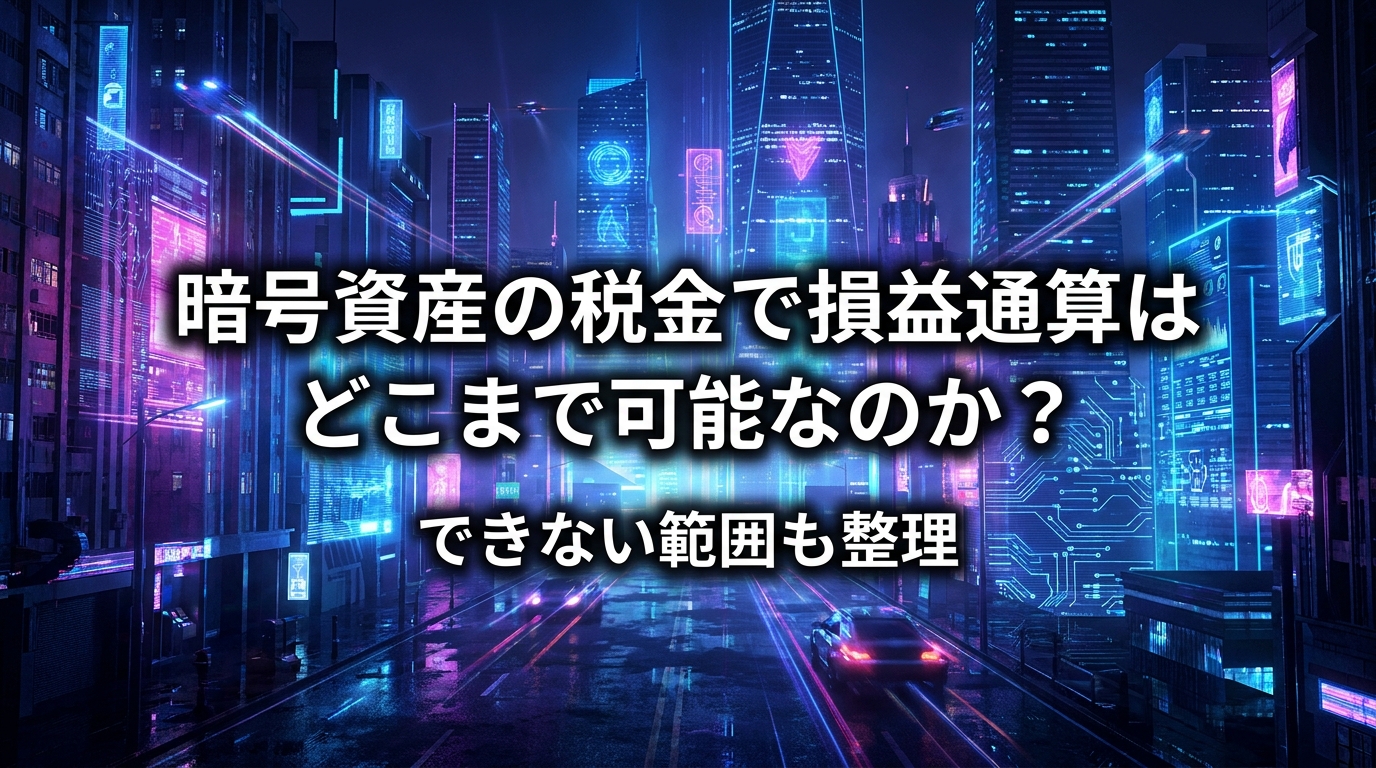 暗号資産の税金で損益通算はどこまで可能なのか?できない範囲も整理