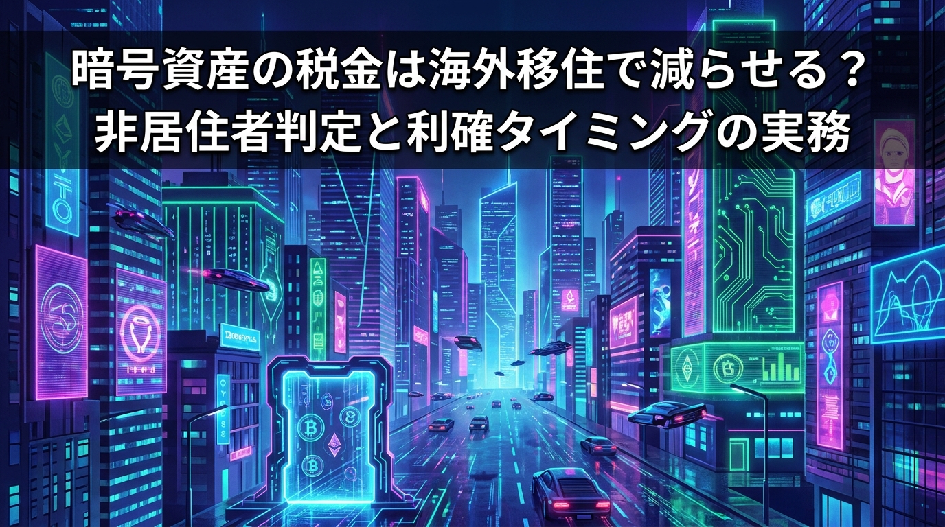 暗号資産の税金は海外移住で減らせる？非居住者判定と利確タイミングの実務